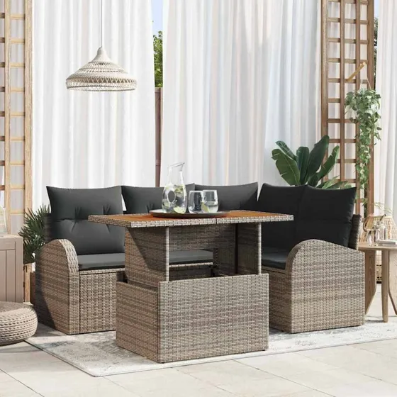 vidaXL Havesofa Sæt 5-del, Grå, 100 x 55 x 73 cm