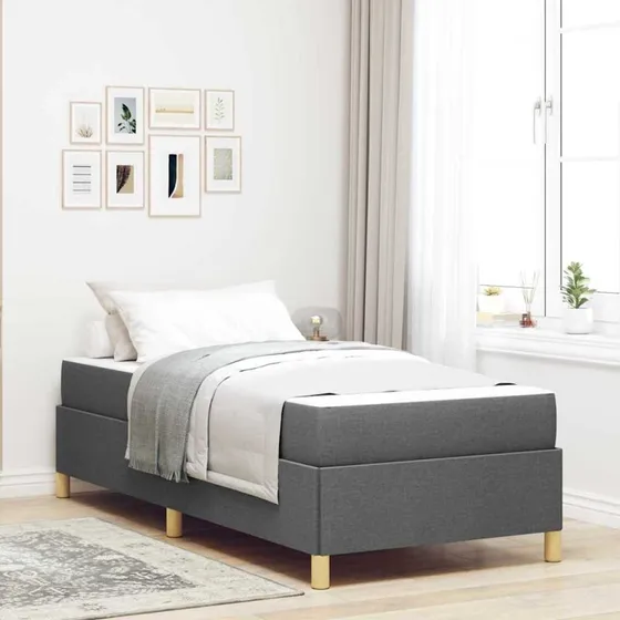 vidaXL Sengestel med Madras Mørkegrå 100x200 cm