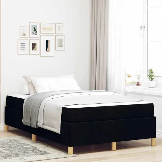 vidaXL Sengestel med madras, Sort, 120 x 190 cm