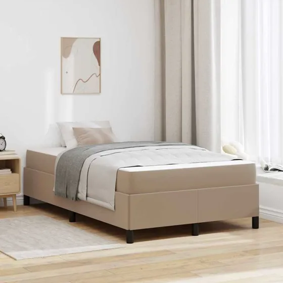 vidaXL Sengestel med madras Cappuccino 120x200 cm Stof
