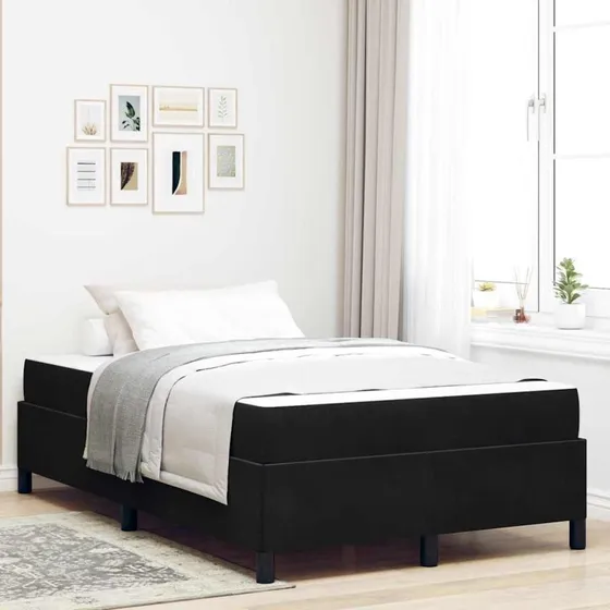 vidaXL Sengestel med Madras Sort 120 x 190 cm