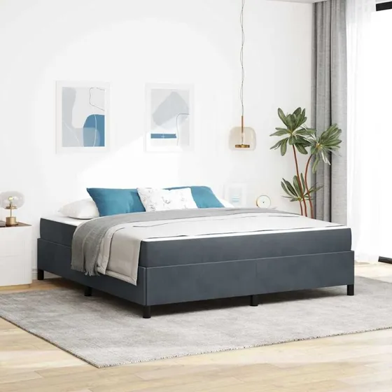 vidaXL Sengestel med Madras Mørkegrå 180x200 cm
