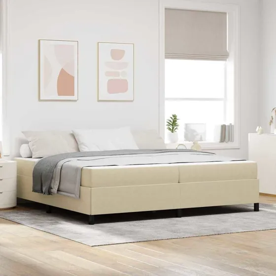 vidaXL Sengestel med madras Lys Grøn Grå 200x200 cm Stof