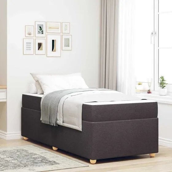 vidaXL Sengestel med Madras Mørk Brun 80 x 200 cm