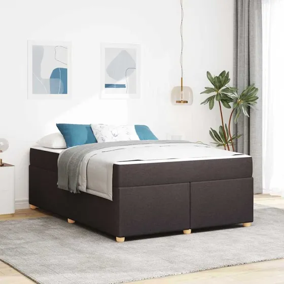 vidaXL Sengestel med Madras Mørk Brun 160 x 200 cm