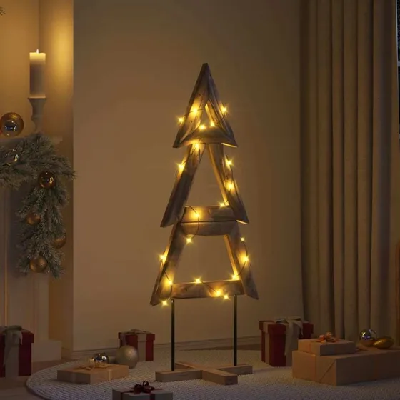 vidaXL Juletræ med stativ, 149,5 cm, Brun, Massivt teaktræ