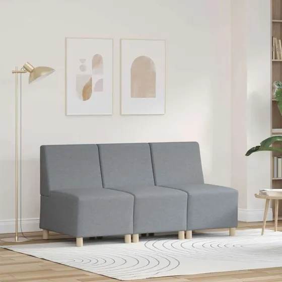 vidaXL Modulsofa 3-del uden arme Lysegrå 55 x 74 x 82 cm