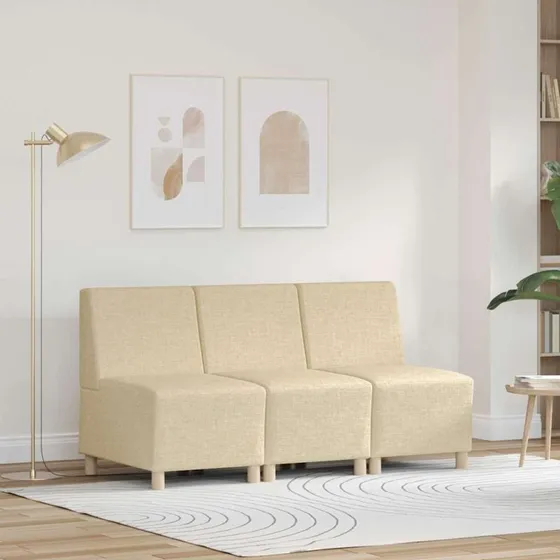 vidaXL Modulsofa 3-del uden arme Creme 55 x 74 x 82 cm