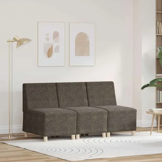 vidaXL Modulsofa Enhed Uden Arme 3 Del 55 x 74 x 82 cm Mørkegrå
