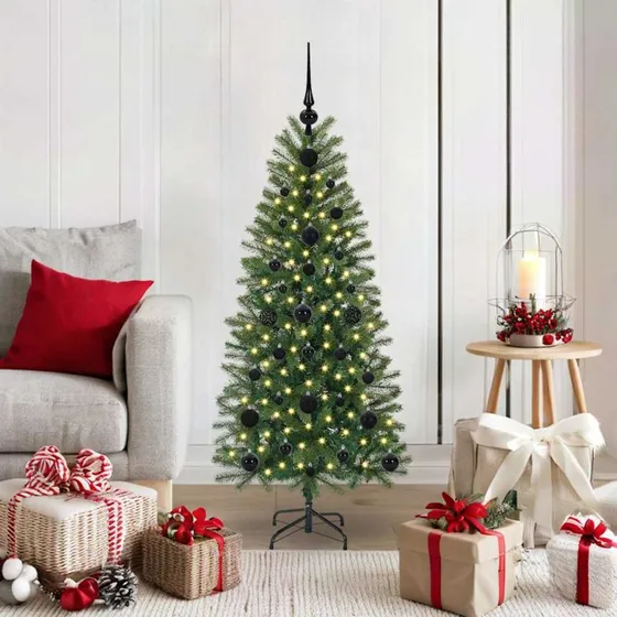 vidaXL Kunstigt juletræ 120 cm Grønt med 150 LED'er