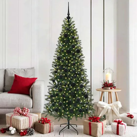 vidaXL Kunstigt juletræ 180 cm Grøn med 300 LED'er