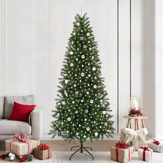 vidaXL Kunstigt juletræ 240 cm med 300 LED'er Grønt