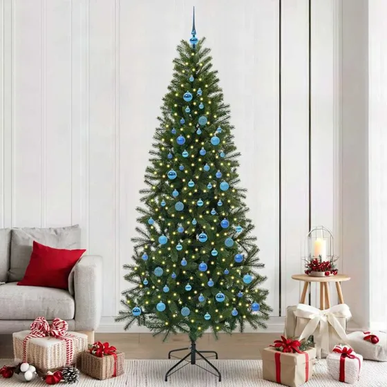 vidaXL Kunstigt juletræ 240 cm med 300 LED'er Grønt