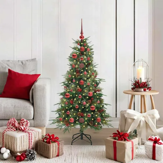 vidaXL Kunstigt Hinged Juletræ 120 cm Grønt med 150 LED'er