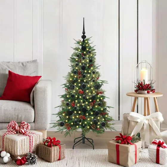 vidaXL Kunstigt Hinged Juletræ 120 cm Grønt med 150 LED'er
