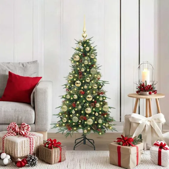 vidaXL Kunstigt Hinged Juletræ 120 cm Grønt med 150 LED'er