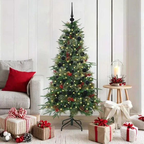vidaXL Kunstigt Hinged Juletræ 150 cm Grønt med 150 LED'er