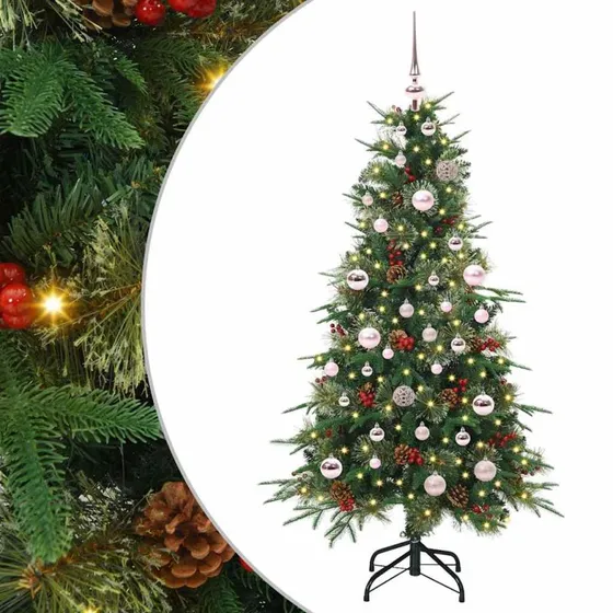 vidaXL Kunstigt Hinged Juletræ 150 cm Grønt med 150 LED'er