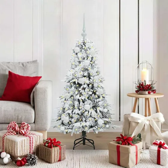 vidaXL Kunstigt Hinged Juletræ 120 cm med 150 LED'er Hvid