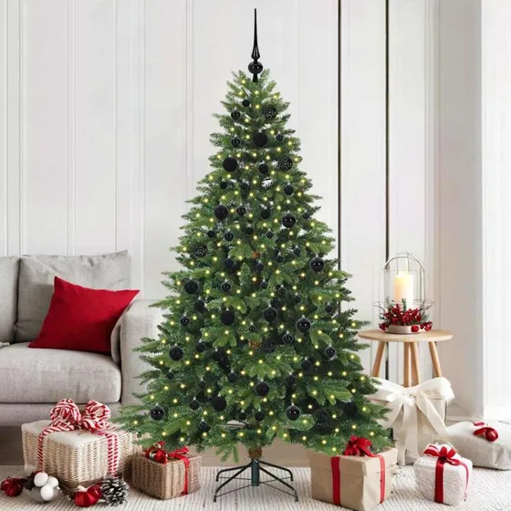 vidaXL Kunstigt juletræ 180 cm Grønt med 300 LED'er