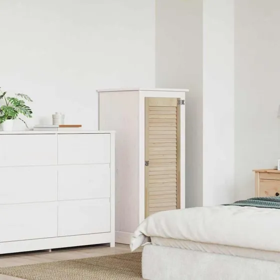 vidaXL Skabsdør Naturfarvet 110 x 2,1 x 39,5 cm Massivt Fyrretræ