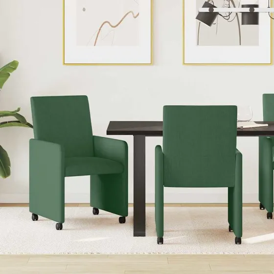 vidaXL Spisebordsstole 2 stk Grå Grøn Corduroy, 57 x 66 x 94 cm