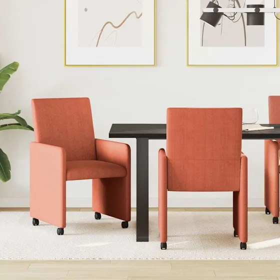 vidaXL Spisebordsstole 2 stk Rød orange Corduroy stof