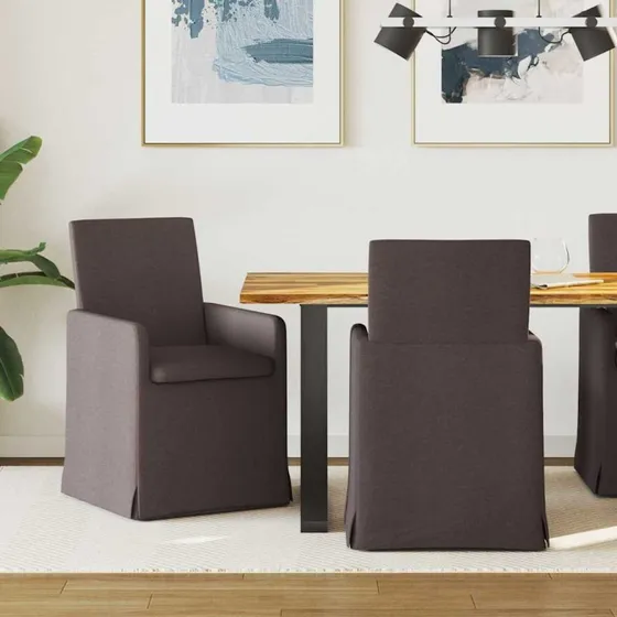 vidaXL Spisestole 2 stk Mørkebrun 57 x 67 x 95 cm Stof