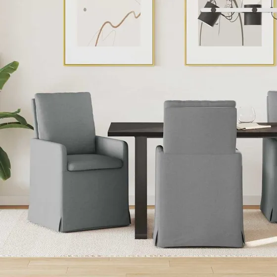 vidaXL Spisestole 2 stk Lysegrå 57 x 67 x 98 cm Stof