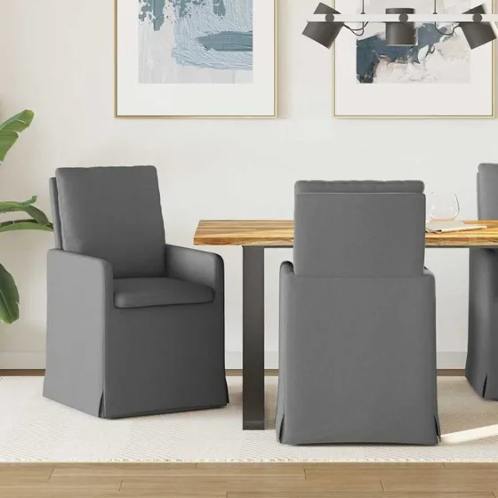 vidaXL Spisestole 2 stk Mørkegrå 57 x 67 x 98 cm Stof