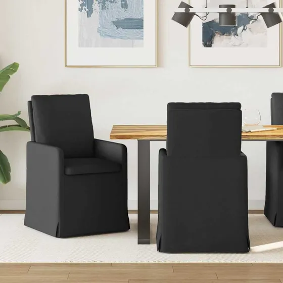 vidaXL Spisestole 2 stk Sort 57x67x98 cm Stof