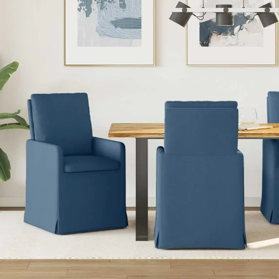 vidaXL Spisestole 2 stk Blå 57 x 67 x 98 cm Stof
