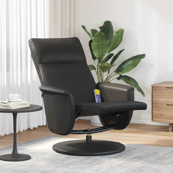 vidaXL Massage Lænestol Sort 71 x 90 x 105 cm Faux Læder