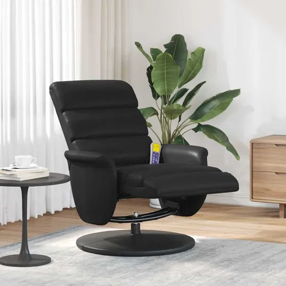 vidaXL Massage Lænestol Sort 71x98x106 cm Faux Læder