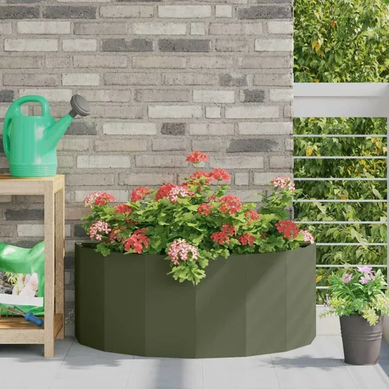 vidaXL Plantekasse Oliven Grøn 90 x 45 x 35 cm Stål
