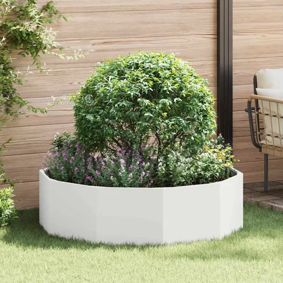 vidaXL Plantekasse Hvid 120x120x35 cm Stål