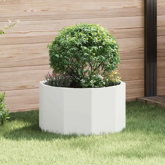 vidaXL Plantekasse Hvid 60x60x35 cm Stål