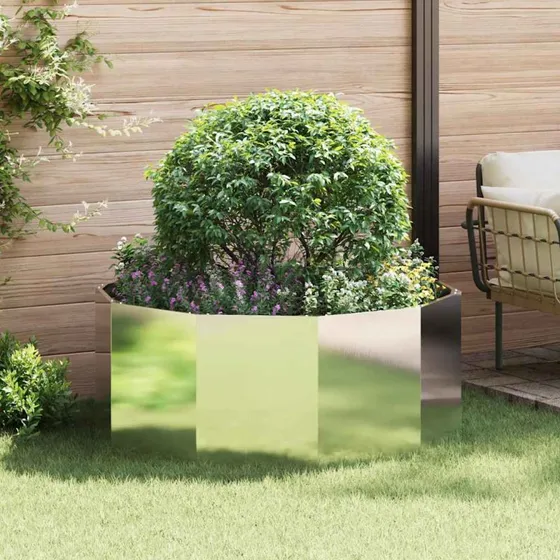 vidaXL Plantekasse Sølv 120x120x50 cm Rustfrit Stål