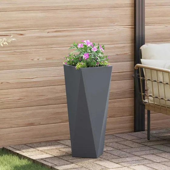 vidaXL Plantekasse Antracit 30x30x75 cm Stål