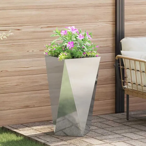 vidaXL Plantekasse Sølv 40x40x75 cm Galvaniseret Stål