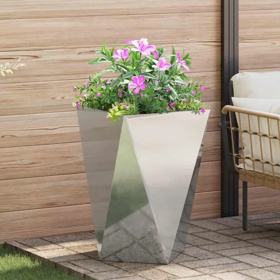 vidaXL Plantekasse Sølv 50x50x75 cm Galvaniseret Stål
