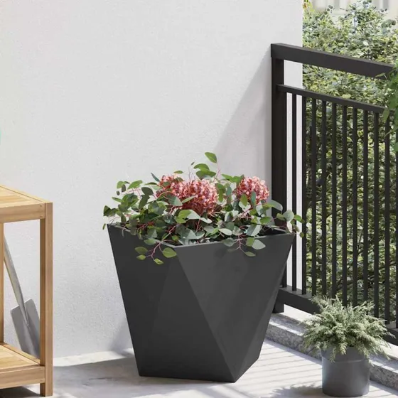 vidaXL Plantekasse Sort 40x40x40 cm Stål