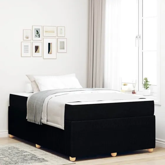 vidaXL Sengestel med madras, Sort, 120 x 190 cm