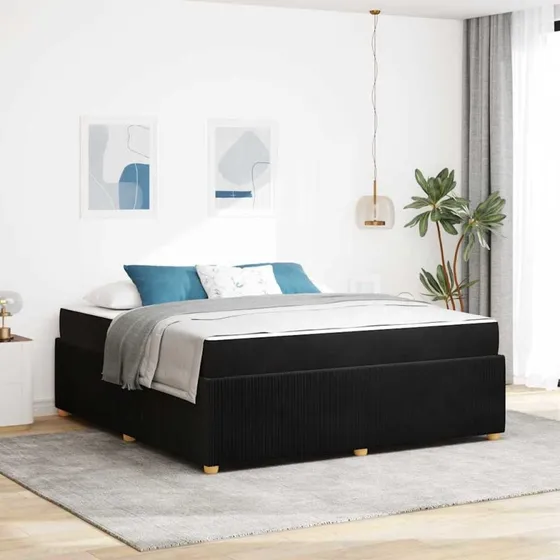 vidaXL Sengestel med madras, Sort 180 x 200 cm