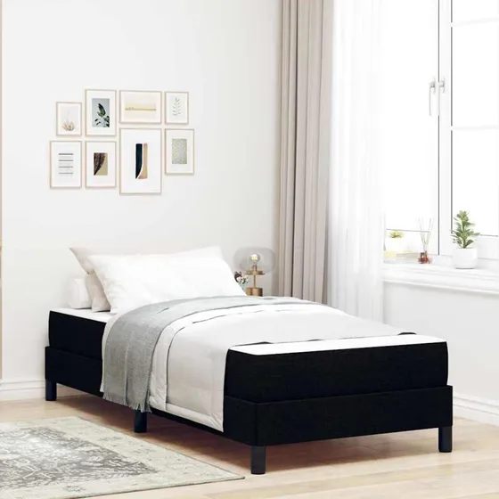 vidaXL Box Spring Seng med Madras, Sort, 90 x 200 cm