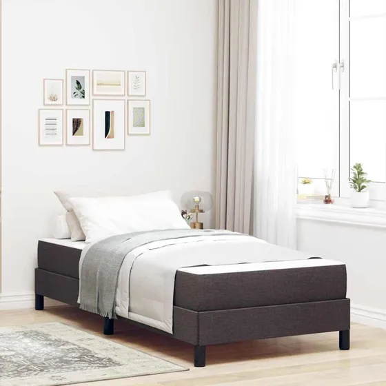 vidaXL Box Spring Seng med Madras Mørk Brun 100 x 200 cm