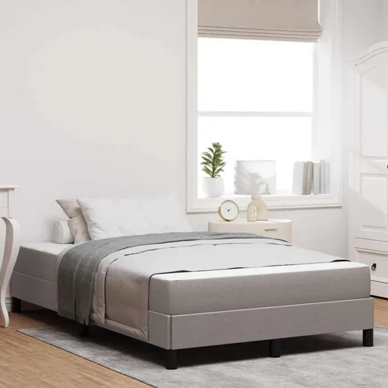 vidaXL Box Spring Seng med Madras Gråbrun 120x190 cm