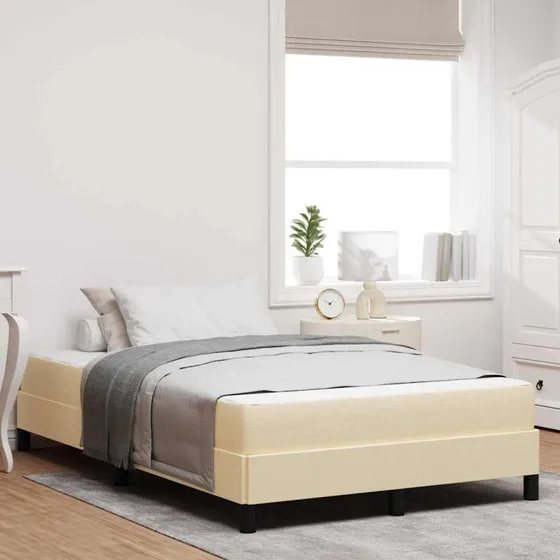 vidaXL Box spring seng med madras Creme 120 x 190 cm