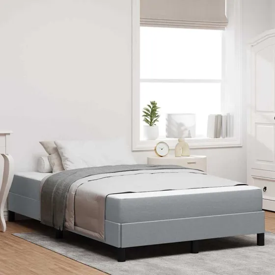 vidaXL Boxspring Seng med Madras Lysegrå 120x200 cm