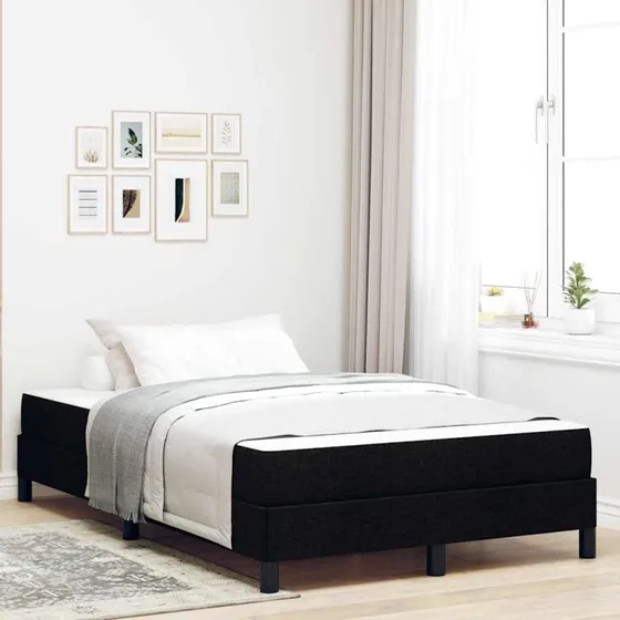vidaXL Box Spring Seng med Madras, Sort, 120 x 200 cm